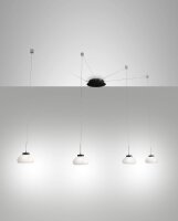 LED Hängelampe Schwarz 3000K Glas Weiß L:700 cm