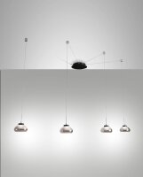 LED Hängelampe Schwarz Rauchglas 3000K L:700 cm