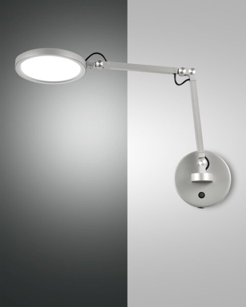 LED Wandspot Aluminium dimmbar B:12 cm verstellbar