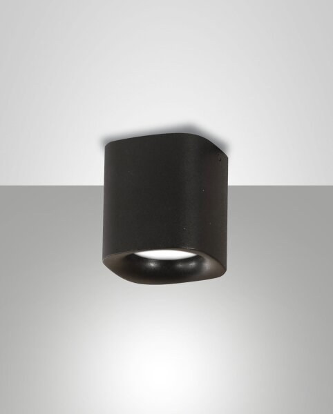 Deckenleuchte Aluminium IP44 Schwarz GU10 L:9 cm