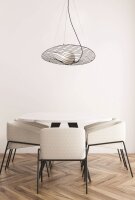 Pendelleuchte Glas Metall E27 Schwarz L:70 cm dimmbar