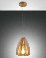 Hängelampe Bernstein E27 Glas Metall Ø22 cm rund