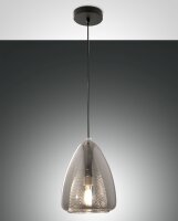 Pendelleuchte Rauchglas E27 blendarm Ø22 cm Schwarz