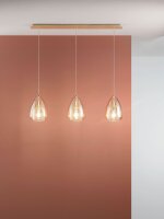 Pendelleuchte Bernstein E27 Glas Metall L:112 cm