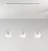 Pendelleuchte Glas E27 Weiß L:112 cm 3-flammig