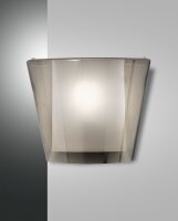 Wandleuchte Rauchglas Metall E27 Weiß blendarm