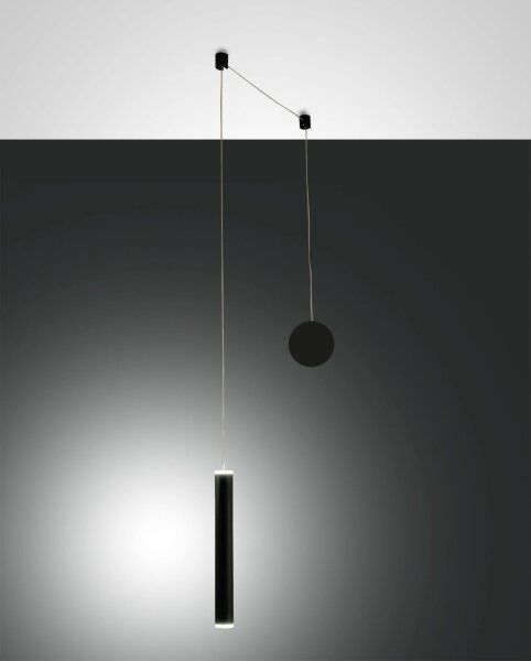 LED Pendelleuchte Schwarz Metall 3000K L:3,7 cm