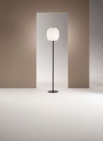 Stehleuchte Glas E27 Weiß 178 cm Schwarz dekorativ