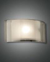 Wandleuchte Glas Metall E27 Wei&szlig; Grau B:34 cm dimmbar