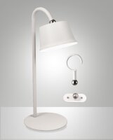 LED Akku Tischleuchte IP54 3000K Metall Weiß 33,5 cm