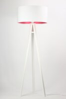 Lampadaire Blanc Rose Bois 140cm Rétro Salon