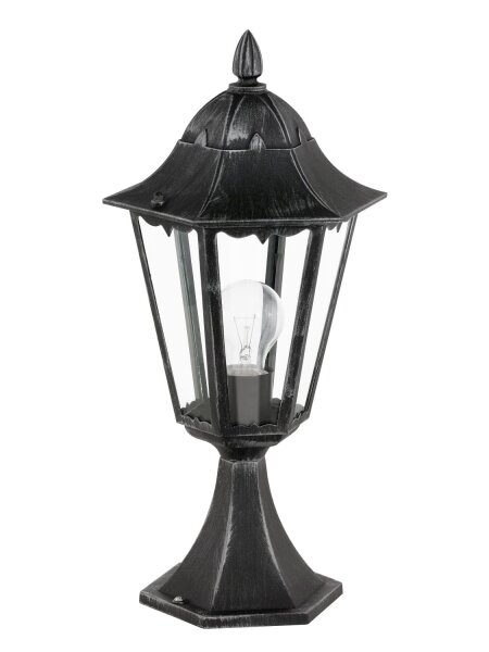 Lampe sur pied Borne déclairage extérieur Navedo Patine argentée