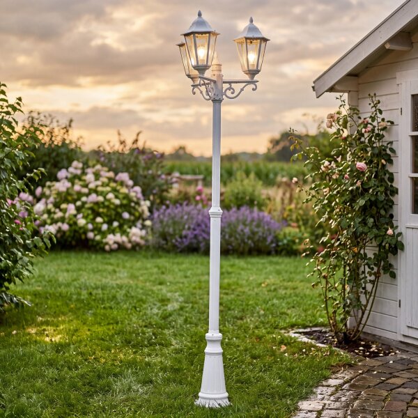 Lampadaire extérieur Navedo Blanc 3-Flmg