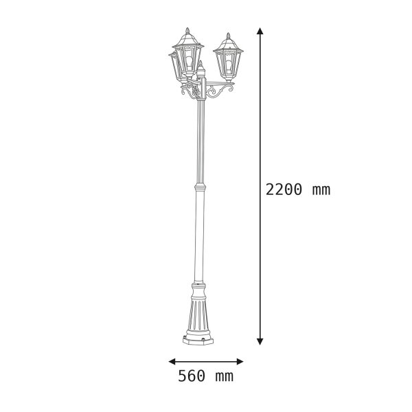 Lampadaire extérieur Navedo Blanc 3-Flmg