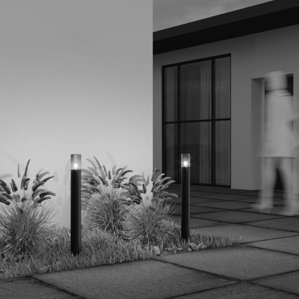 Pollerleuchte Aluminium Glas IP54 80 cm E27 blendarm