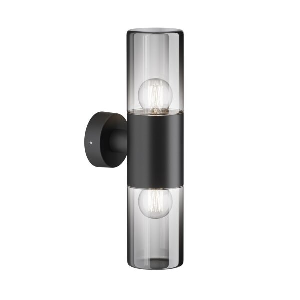Up Down Wandlampe Aluminium Glas IP54 E27 blendarm