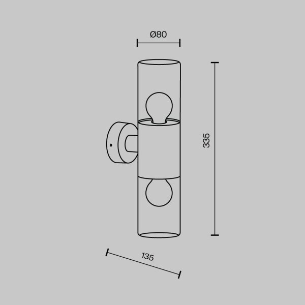 Up Down Wandlampe Aluminium Glas IP54 E27 blendarm