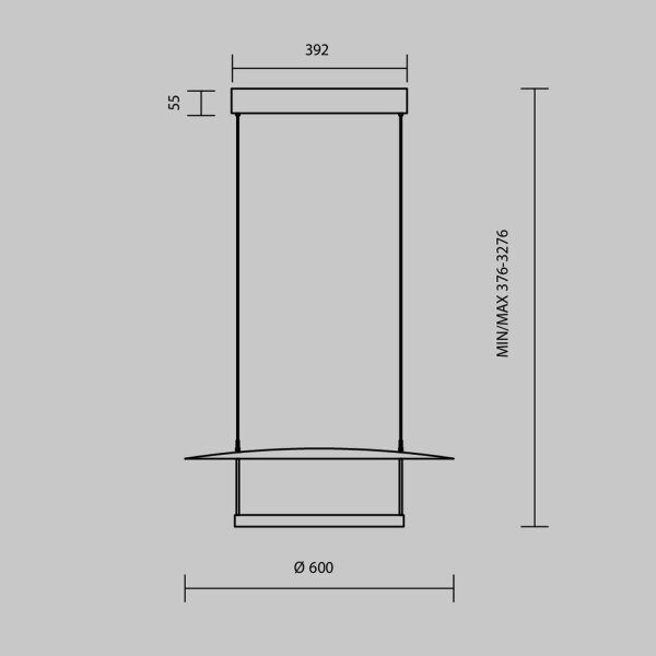 LED Hängelampe Metall Schwarz Weiß 60 cm 3000 K Up Down