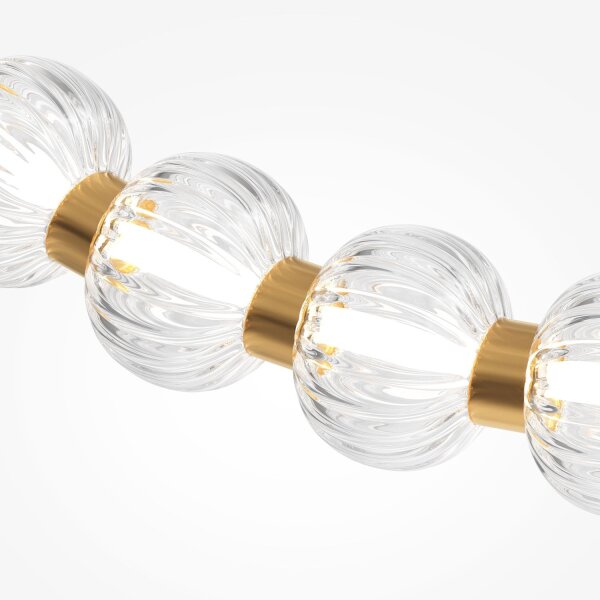 LED Deckenleuchte Metall Glas Gold L:150 cm 36 W 3000 K
