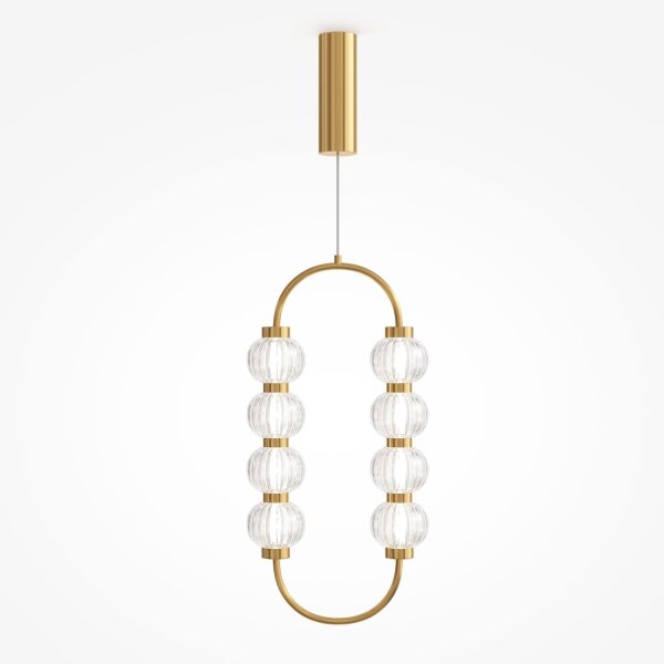 LED Hängelampe Metall Glas Gold L:27,8 cm 16 W 3000 K