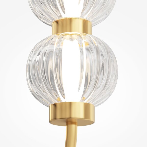 LED Hängelampe Metall Glas Gold L:27,8 cm 16 W 3000 K