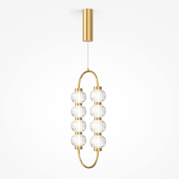LED Hängelampe Metall Glas Gold L:27,8 cm 16 W 3000 K