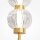 LED Hängelampe Metall Glas Gold L:27,8 cm 16 W 3000 K
