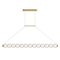 Gro&szlig;e LED Pendelleuchte Metall Glas Gold 110 cm 3000 K