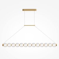Große LED Pendelleuchte Metall Glas Gold 110 cm 3000 K