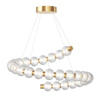 LED Hängelampe Metall Glas Gold Ø80 cm 3000 K...