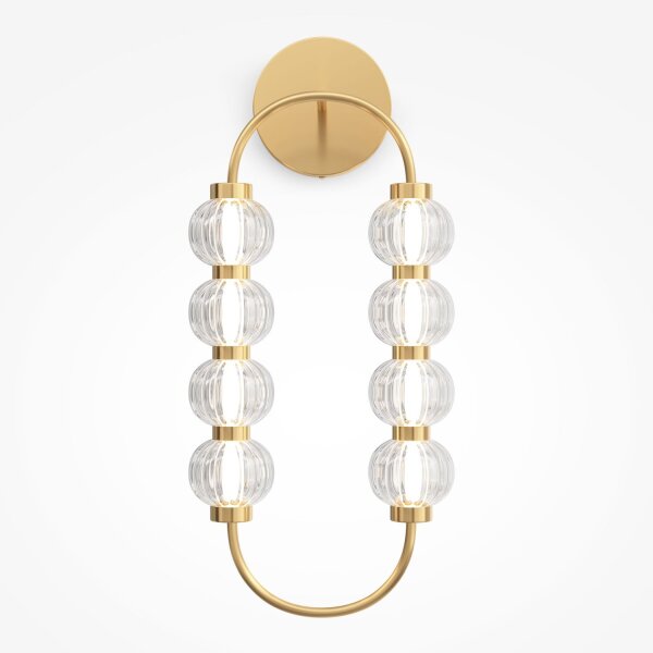 LED Wandlampe Glas Metall in Gold H:60,6 cm 16 W 3000 K