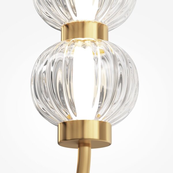 LED Wandlampe Glas Metall in Gold H:60,6 cm 16 W 3000 K