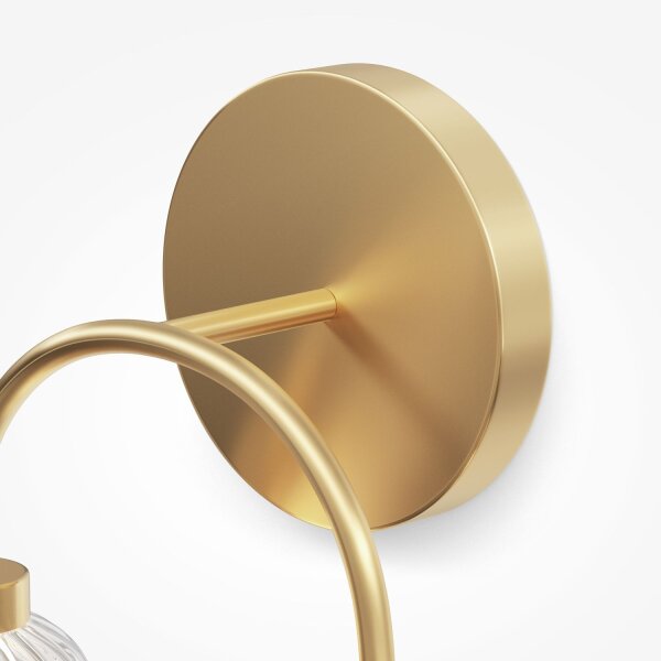 LED Wandlampe Glas Metall in Gold H:60,6 cm 16 W 3000 K