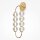 LED Wandlampe Glas Metall in Gold H:60,6 cm 16 W 3000 K
