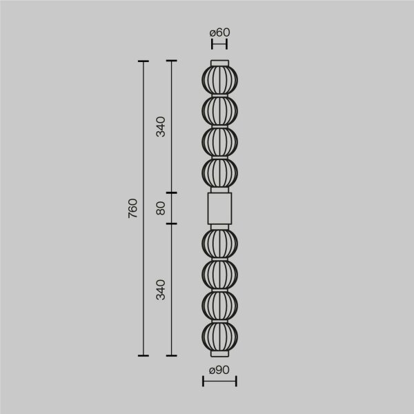LED Wandlampe Glas Metall Gold H:76 cm 800 lm 3000 K