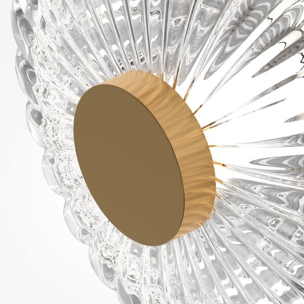 Runde LED Wandlampe Glas Metall Gold Ø18 cm 3 W 3000 K