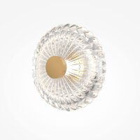 Runde LED Wandlampe Glas Metall Gold Ø18 cm 3 W...