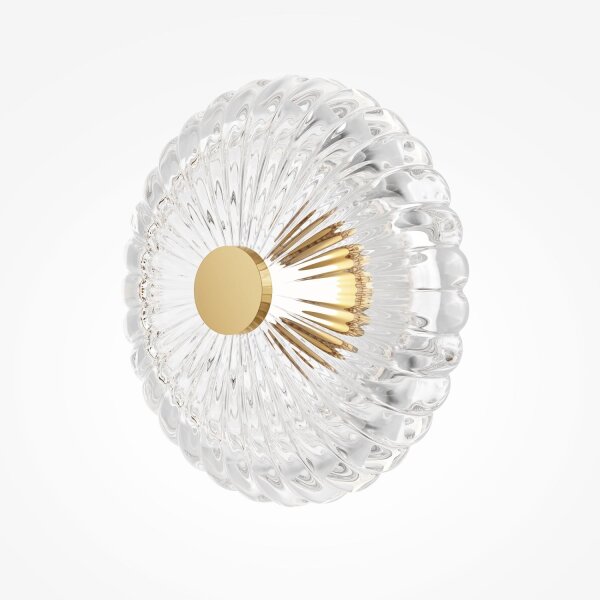 Runde LED Wandlampe Glas Metall Gold Ø35 cm 8 W 3000 K