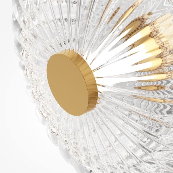 Runde LED Wandlampe Glas Metall Gold Ø35 cm 8 W 3000 K