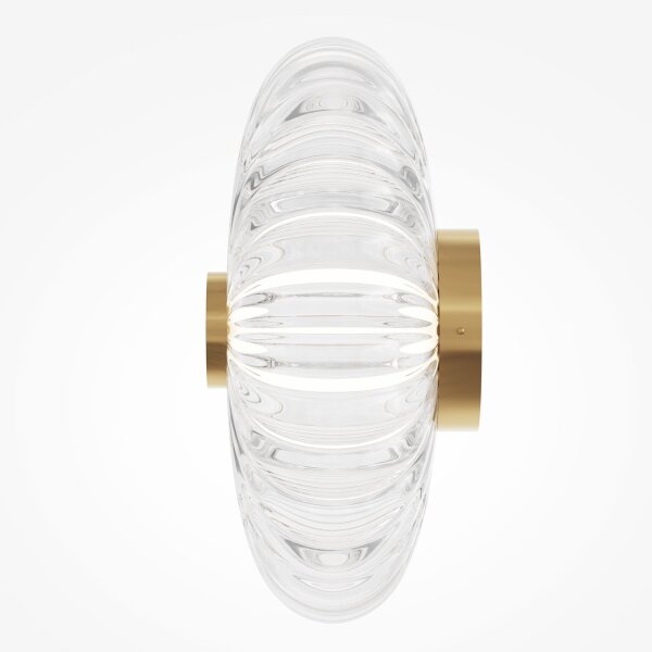 Runde LED Wandlampe Glas Metall Gold Ø35 cm 8 W 3000 K
