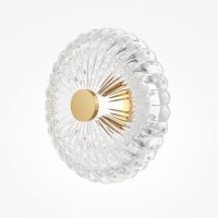 Runde LED Wandlampe Glas Metall Gold Ø35 cm 8 W...