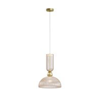 Pendelleuchte Glas Cognac Gold Ø30 cm rund E27 Modern