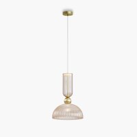 Pendelleuchte Glas Cognac Gold Ø30 cm rund E27 Modern