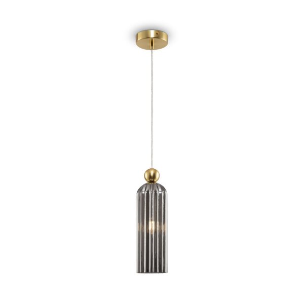 Runde Pendelleuchte E14 Glas Metall Grau Gold Ø10 cm