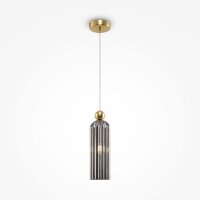 Runde Pendelleuchte E14 Glas Metall Grau Gold Ø10 cm