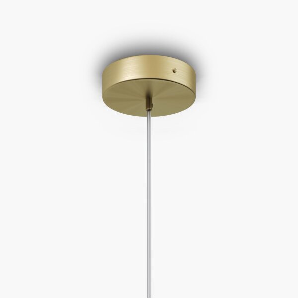 Runde Pendelleuchte E27 Glas Metall Grau Gold Ø30 cm