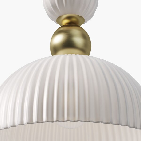 Blendarme Hängelampe Glas Gold Weiß E27 Ø30 cm rund