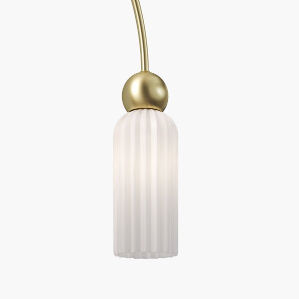 Hängelampe Glas Weiß Gold 110 cm 4-flammig E14 blendarm