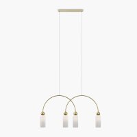 Hängelampe Glas Weiß Gold 110 cm 4-flammig E14...