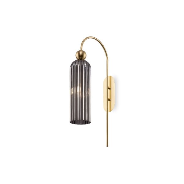 Wandleuchte Modern Glas Grau Gold B:10 cm E14 blendarm